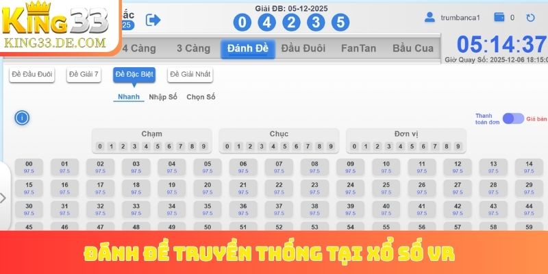 Đánh đề truyền thống tại xổ số VR