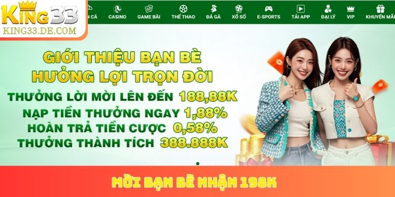 mời bạn bè nhận 198k
